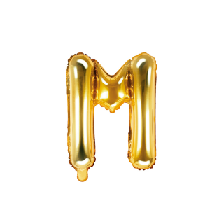 Partydeco Folienballon Buchstabe M Gold 35cm-1St