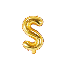 Partydeco Folienballon Buchstabe S Gold 35cm-1St