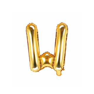 Partydeco Folienballon Buchstabe W Gold 35cm-1St