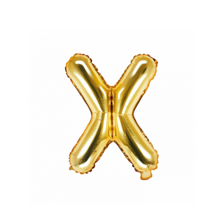 Partydeco Folienballon Buchstabe X Gold 35cm-1St