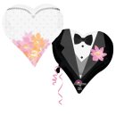 Anagram Folienballon Brautpaar Herzen 76cm-1St