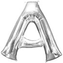 Globos Folienballon Buchstabe A Silber Folie 86cm-1St