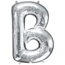 Globos Folienballon Buchstabe B Silber Folie 86cm-1St