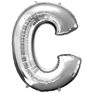 Globos Folienballon Buchstabe C Silber Folie 86cm-1St