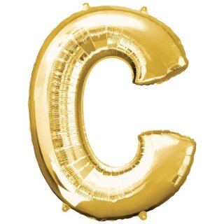 Globos Folienballon Buchstabe C Gold Folie 86cm-1St