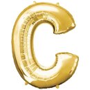 Globos Folienballon Buchstabe C Gold Folie 86cm-1St