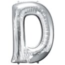 Anagram Folienballon Buchstabe D Silber Folie 86cm-1St