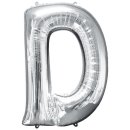 Luftballon Buchstabe D Silber Folie ca 86cm