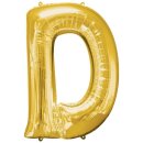 Globos Folienballon Buchstabe D Gold Folie 86cm-1St