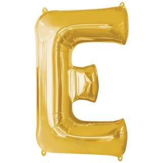 Globos Folienballon Buchstabe E Gold Folie 86cm-1St