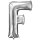 Globos Folienballon Buchstabe F Silber Folie 86cm-1St
