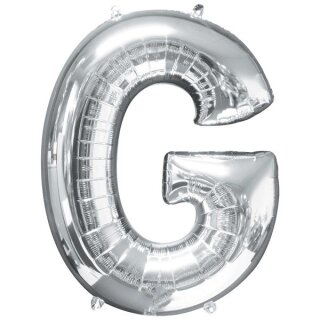 Globos Folienballon Buchstabe G Silber Folie 86cm-1St
