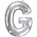Globos Folienballon Buchstabe G Silber Folie 86cm-1St