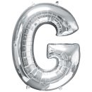 Luftballon Buchstabe G Silber Folie ca 86cm