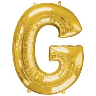 Globos Folienballon Buchstabe G Gold Folie 86cm-1St