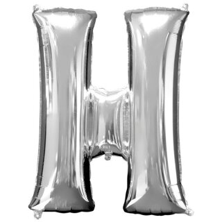 Globos Folienballon Buchstabe H Silber Folie 86cm-1St