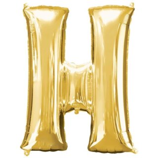 Globos Folienballon Buchstabe H Gold Folie 86cm-1St