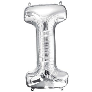 Globos Folienballon Buchstabe i Silber Folie 86cm-1St