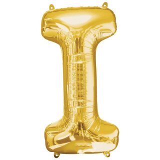 Globos Folienballon Buchstabe i Gold Folie 86cm-1St