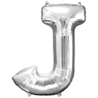 Globos Folienballon Buchstabe J Silber Folie 86cm-1St