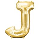 Globos Folienballon Buchstabe J Gold Folie 86cm-1St