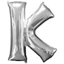 Globos Folienballon Buchstabe K Silber Folie 86cm-1St