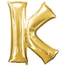 Globos Folienballon Buchstabe K Gold Folie 86cm-1St