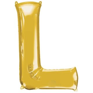 Globos Folienballon Buchstabe L Gold Folie 86cm-1St