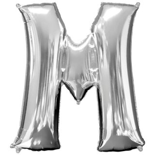 Globos Folienballon Buchstabe M Silber Folie 86cm-1St