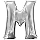 Globos Folienballon Buchstabe M Silber Folie 86cm-1St