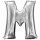 Globos Folienballon Buchstabe M Silber Folie 86cm-1St