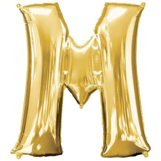 Globos Folienballon Buchstabe M Gold Folie 86cm-1St