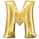 Globos Folienballon Buchstabe M Gold Folie 86cm-1St