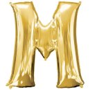 Luftballon Buchstabe M Gold Folie ca 86cm