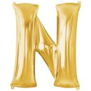 Globos Folienballon Buchstabe N Gold Folie 86cm-1St