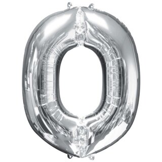 Globos Folienballon Buchstabe O Silber Folie 86cm-1St