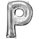 Globos Folienballon Buchstabe P Silber Folie 86cm-1St