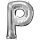 Globos Folienballon Buchstabe P Silber Folie 86cm-1St