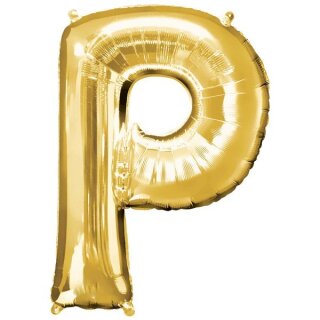 Globos Folienballon Buchstabe P Gold Folie 86cm-1St
