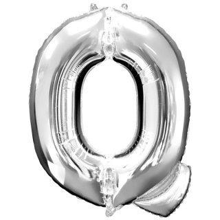 Luftballon Buchstabe Q Silber Folie ca 86cm