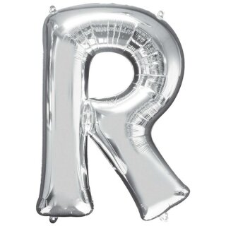 Anagram Folienballon Buchstabe R Silber Folie 86cm-1St