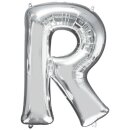 Anagram Folienballon Buchstabe R Silber Folie 86cm-1St
