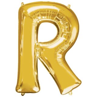 Globos Folienballon Buchstabe R Gold Folie 86cm-1St