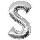 Globos Folienballon Buchstabe S Silber Folie 86cm-1St