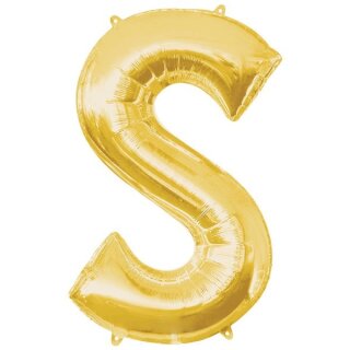 Globos Folienballon Buchstabe S Gold Folie 86cm-1St