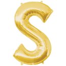 Globos Folienballon Buchstabe S Gold Folie 86cm-1St