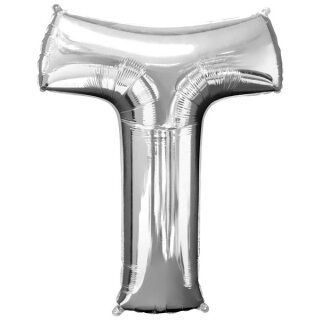 Globos Folienballon Buchstabe T Silber Folie 86cm-1St