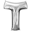 Globos Folienballon Buchstabe T Silber Folie 86cm-1St