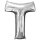 Globos Folienballon Buchstabe T Silber Folie 86cm-1St