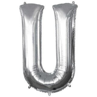 Globos Folienballon Buchstabe U Silber Folie 86cm-1St